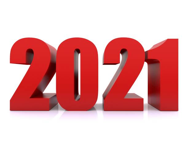 istock New Year 2021  ,3d rendering on white black ground 1285519400