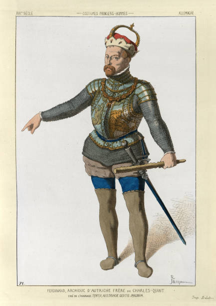 ferdynand, arcyksiążę austrii, późniejszy cesarz rzymski - duke stock illustrations