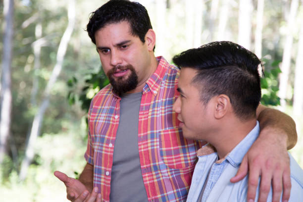 istock Multi ethnic group of young men at a cook out. 1285520178