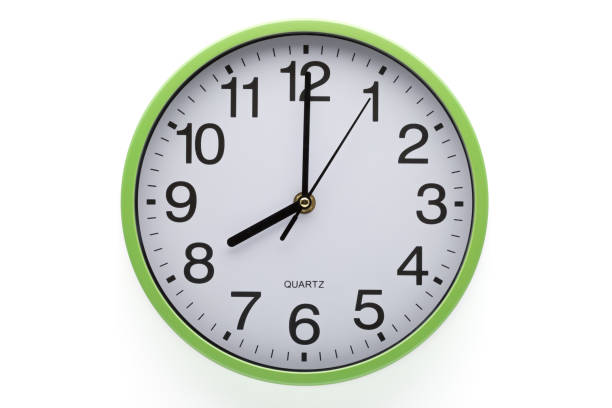 istock Eight o'clock. Time on the clock on white background. Clipping path included. 1285545564