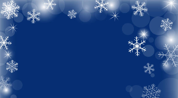 istock Vector winter banner with blue background and shining stars and snowflakes. Christmas and New Year backdrop for design. 1285547931