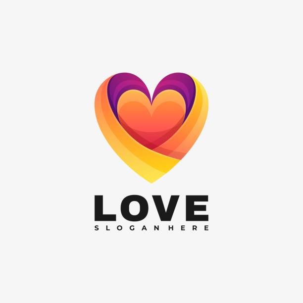 illustrazioni stock, clip art, cartoni animati e icone di tendenza di illustrazione vettoriale amore gradiente colorato stile. - love shape heart heart shape