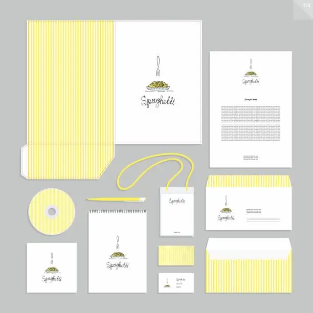 Vector illustration of Abstract corporate identity. Stationery set. Creative design.