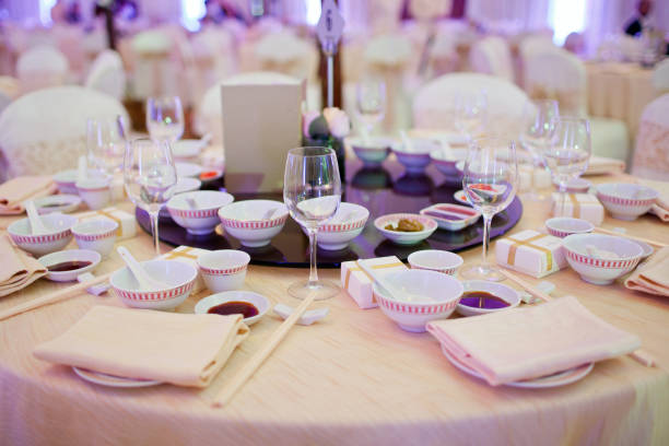 istock Close up of centerpiece at wedding reception 1285578836