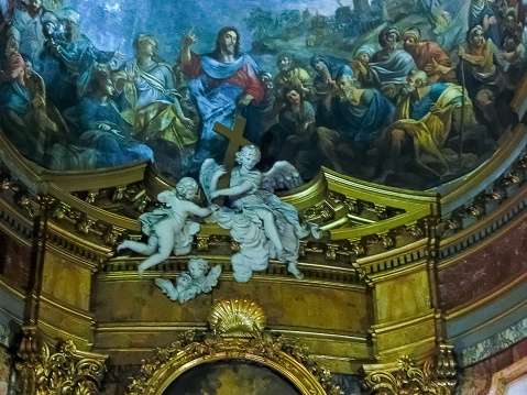 Rome, Italy - May 02, 2014: Santa Maria Maddalena church inside view at Rome, Italy on May 02, 2014