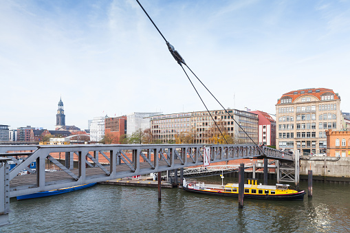 Binnenhafen, inner port of Hamburg city, Germany