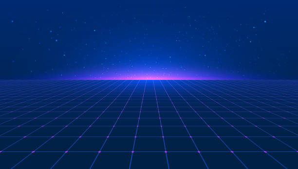 Abstract bright retro blue pink purple background futuristic landscape 1980s style. Vector illustration 80s party background . 80s Retro Sci-Fi background. Light perspective grid. Abstract bright retro blue pink purple background futuristic landscape 1980s style. Vector illustration 80s party background . 80s Retro Sci-Fi background. Light perspective grid. EPS10 futurism stock illustrations