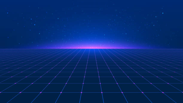 Abstract bright retro blue pink purple background futuristic landscape 1980s style. Vector illustration 80s party background . 80s Retro Sci-Fi background. Light perspective grid. Abstract bright retro blue pink purple background futuristic landscape 1980s style. Vector illustration 80s party background . 80s Retro Sci-Fi background. Light perspective grid. EPS10 futurism stock illustrations