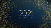 istock 2021 New Year Abstract shiny color gold wave design element 1285590000
