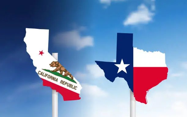 Vector illustration of California/Texas road signs