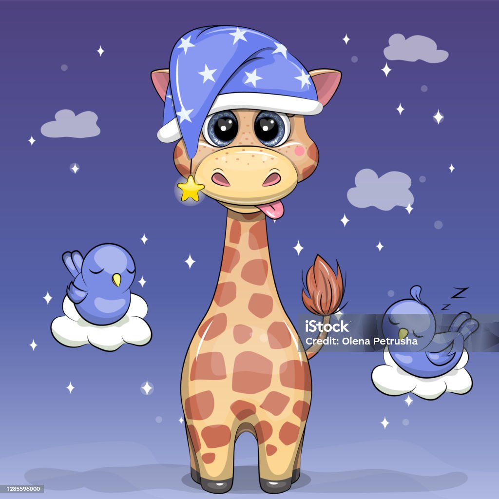 Ilustración de Linda Jirafa De Dibujos Animados En Sombrero De Noche Con Pájaros y más Vectores Libres de Derechos de Dormir - iStock Ilustración de Linda Jirafa De Dibujos Animados En Sombrero De Noche Con Pájaros y más Vectores Libres de Derechos de Dormir - iStock