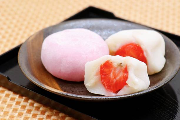 istock Ichigo Daifuku, red and white 1285596222