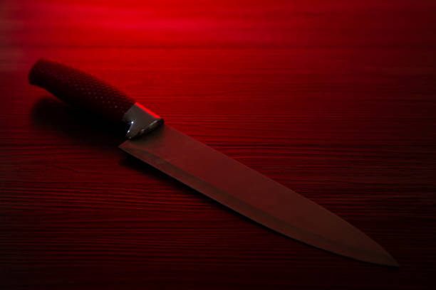 istock Crime scene investigation - deadly weapon on the floor 1285597303