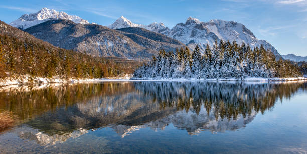 istock panoramic landscape at winter with alps mountains in Bavaria 1285603658