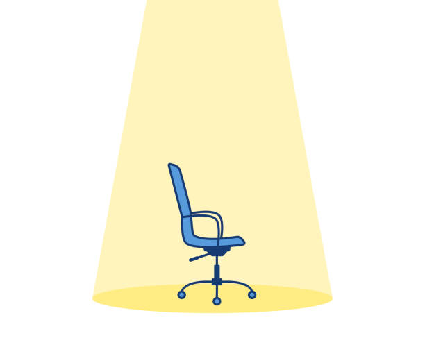 illustrations, cliparts, dessins animés et icônes de chaise sous la lumière - chaise vide