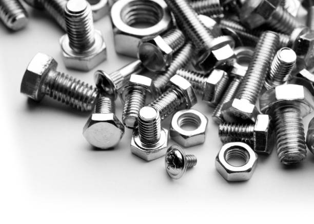 istock Close up of nuts and bolts 1285606081