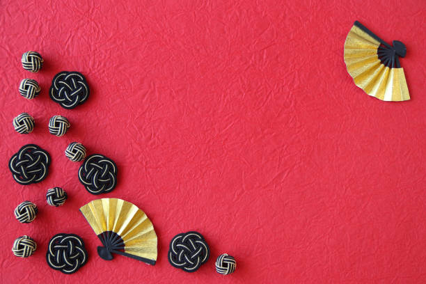istock Japanese New Year's image --- Red washi and black mizuhiki 1285608390