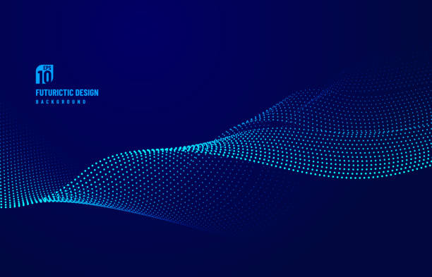 Abstract dot particle of blue design element on dark background. Technology futuristic concept. Vector illustration Abstract dot particle of blue design element on dark background. Technology futuristic concept. Vector illustration abstract pattern stock illustrations