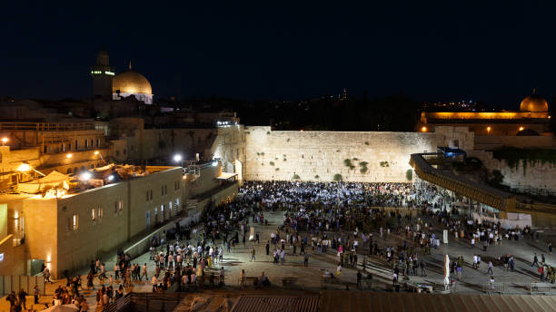Muro Das Lamentações E A Cúpula Da Rocha Em Jerusalém Israel Banco de ...