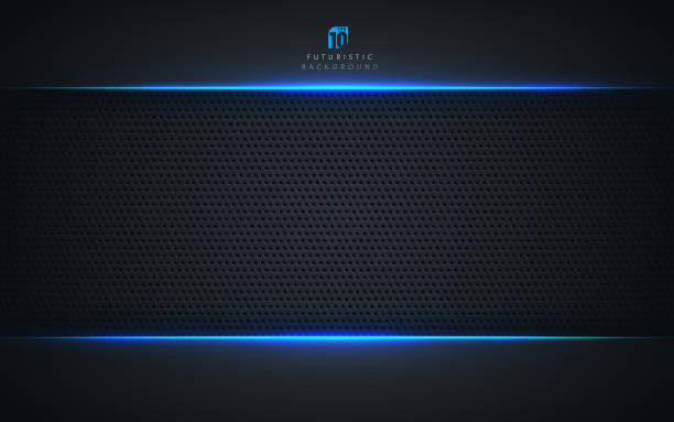 Abstract template technology style metallic blue shiny color black frame layout modern tech design background and dark metal texture. Modern futuristic concept. Vector illustration Abstract template technology style metallic blue shiny color black frame layout modern tech design background and dark metal texture. Modern futuristic concept. Vector illustration black blue stock illustrations