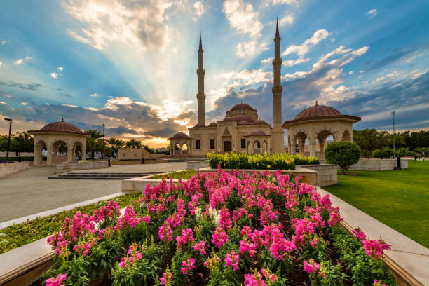 мечеть саид бин таймур, аль-хуваир, султанат оман. - oman greater masqat mosque al khuwair mosque стоковые фото и изображения