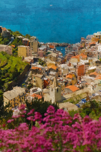 The beautiful towns of Cinque Terre Italy on the Tuscany coastline
