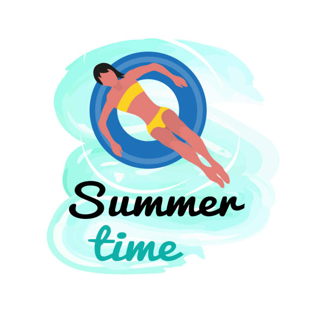 istock Summer Time, Woman in Yellow Bikini Swimming 1285610798