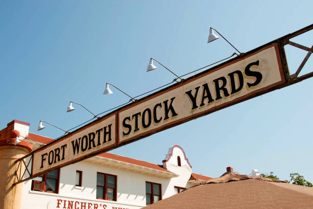 Fort Worth, Texas - September 2009: Close up view of a sign above the street in the Fort Worth Stockyards