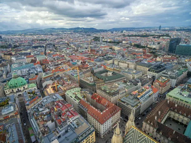 Photo of Vienna Cityscape, Austria. Most Popular Sightseeing Objects in Background.