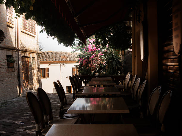 istock empty cafe on the street in summer 1285624258