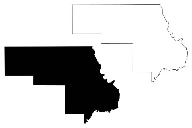 Vector illustration of Morton County, North Dakota State (U.S. county, United States of America, USA, U.S., US) map vector illustration, scribble sketch Morton map