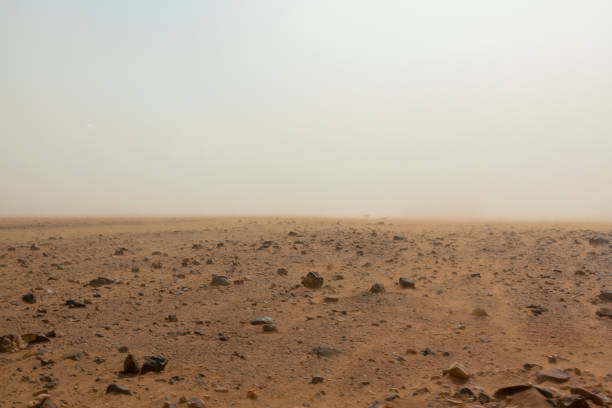istock Sandstorm in rocky desert terrain. Erg Chigaga، Morocco 1285632882