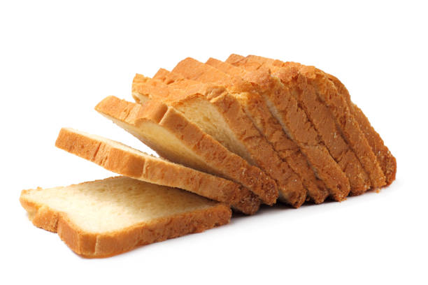 istock Sliced bread for sandwiches and toasts, close-up, white background, copy space, isolate. 1285634920