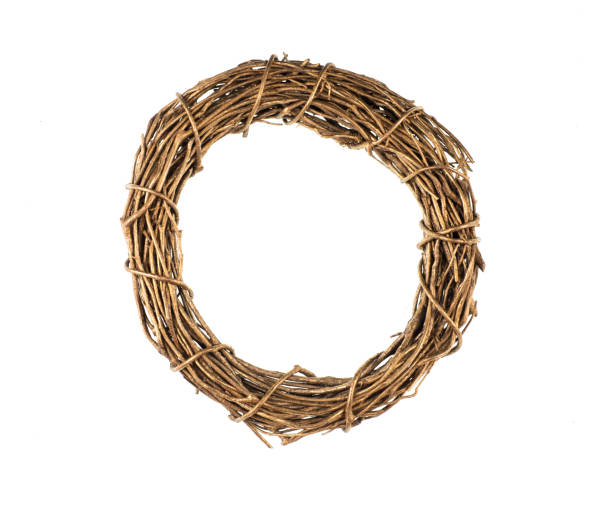 istock golden christmas wreath isolated on white background 1285639722