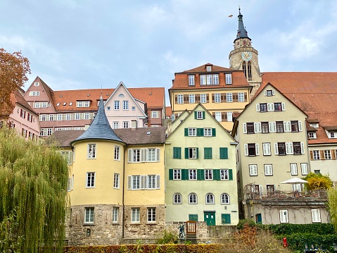 Tübingen, medieval houses at the Neckar river