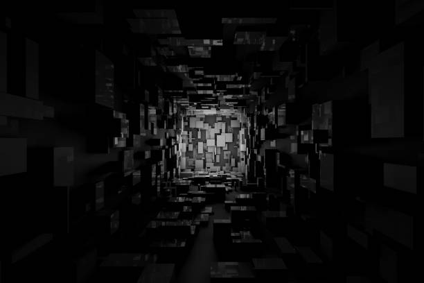 istock Abstract Futuristic Sci Fi Dark Red Light Room Background Wallpaper 1285645836