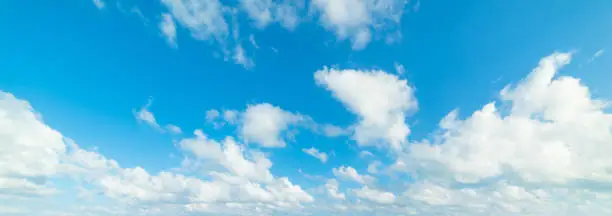 Photo of White clouds and blue sky in summertme