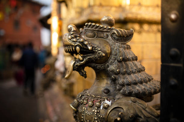 istock Nepali metal lion statue 1285648995