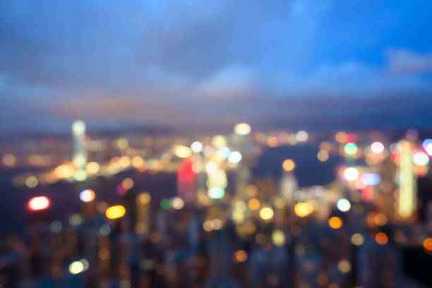 istock blurred lighhts from peak Victoria, Hong Kong 1285650112