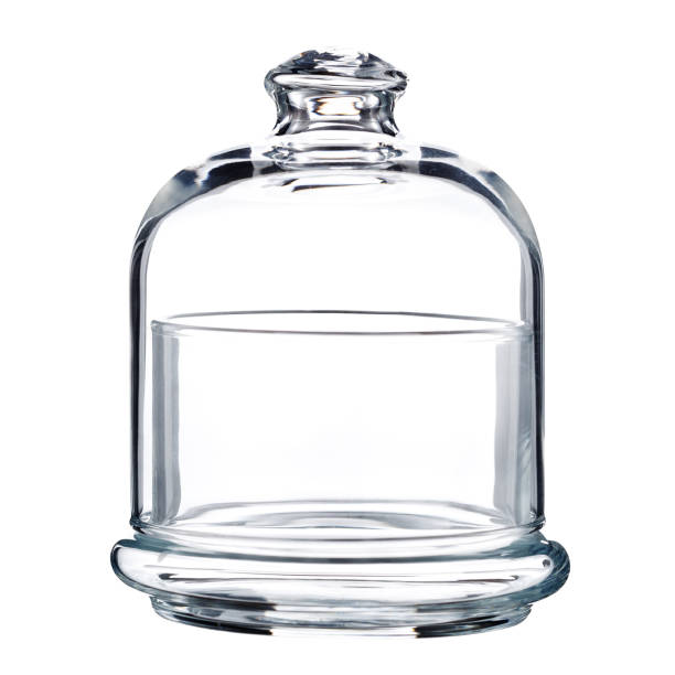 istock A glass vessel with a domed lid. Isolated on white background. 1285651316