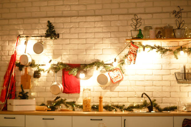 istock Christmas decor in the kitchen, preparing for the celebration. 1285656374
