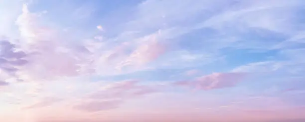 Photo of Pastel colored romantic sky panoramic