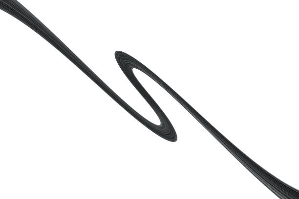 istock Swirled long black hair strand on white, isolated 1285659972