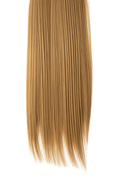 brązowe włosy na białym tle, izolowane - human hair curled up hair extension isolated zdjęcia i obrazy z banku zdjęć