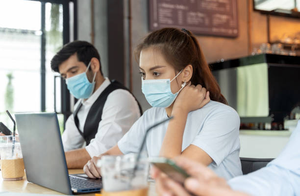 istock Asian people wearing mask working at coffee shop 1285663234