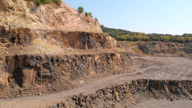 istock Mineral soil quarry in the mountains. 1285665307