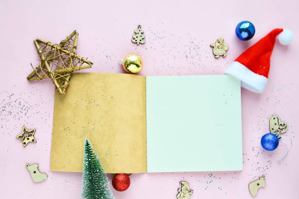 istock 2020 new year goal, plan, wish lift, action text on notepad with holiday decorations .Planning concept. Copy space, flat lay, top view, 1285669661