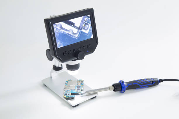 istock Digital microscope for repair of electronic components. 1285671740