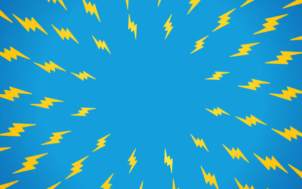 Lightning Bolt Background Pattern Lightning bolt blast line copy space background pattern. blue background illustrations stock illustrations