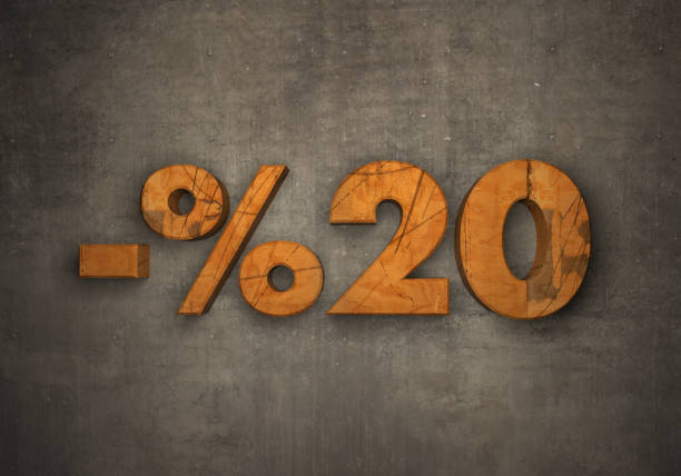 istock Wooden 20% Discount Text on the Wall 1285675441